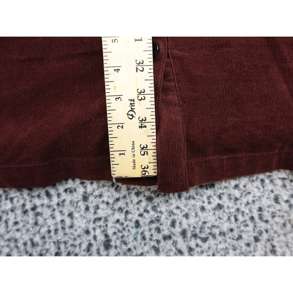 UNTUCKit Cora Dress Womens 10 Brown Burgundy Corduroy Button Front 42166 - Picture 7 of 13